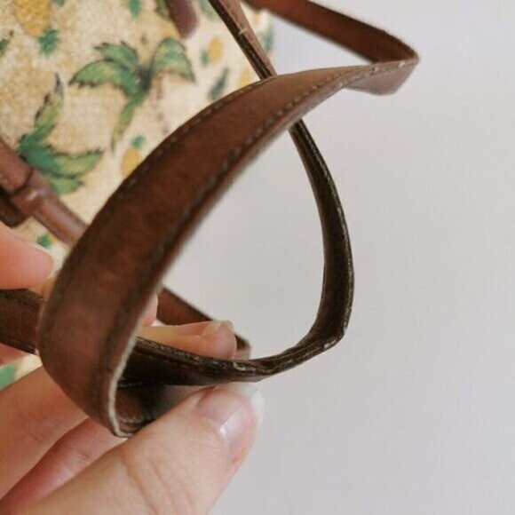 Tropical Woven Purse Liz Claiborne Palm Tree Pineapple Handbag Bag - Picture 13 of 16